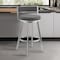 Armen Living Roman 26" Gray Faux Leather and Brushed Stainless Steel Swivel Bar Stool LCRMBABSGR26 - alternate 5
